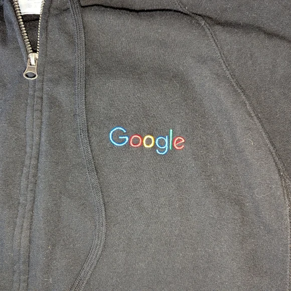 VGUC Unisex Black Official Google Merchandise Zip Up Hoodie Size XL - Picture 3 of 7